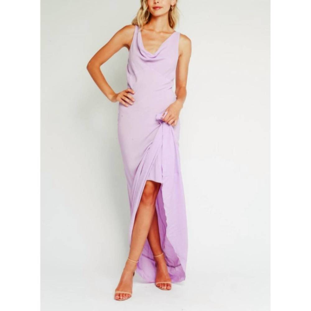 NEW OLIVACEOUS cowl neck maxi dress in lavender